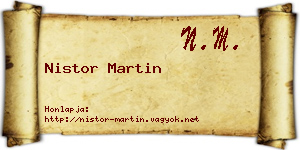 Nistor Martin névjegykártya
